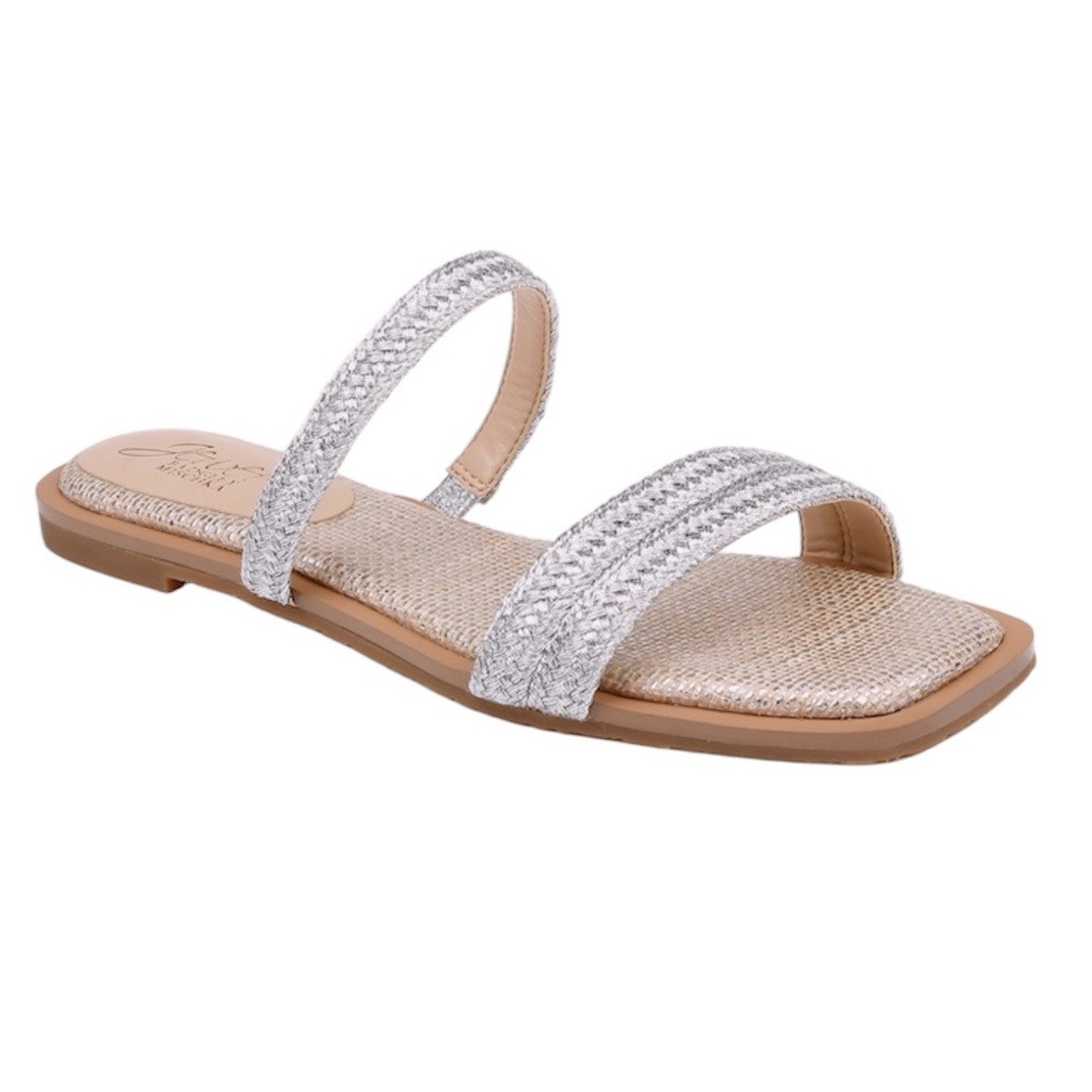 NIB Jewel Badgley Mischka Helena flat summer sandal